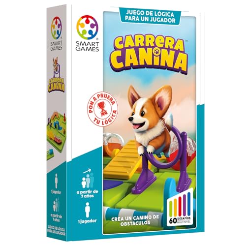 Smart Games - Hunderennen | Spiele Kinder 7 Jahre oder älter | Kinderpuzzle 60 Herausforderungen | Kinderspiele mit 1 Spieler | Reisespiele für Jungen und Mädchen von SmartGames