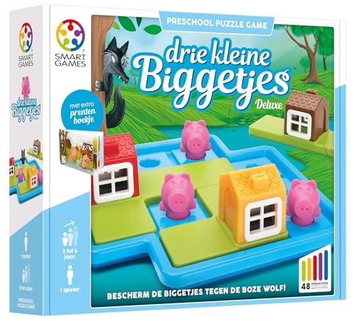 SmartGames | DREI kleine Ferkel - Deluxe | Brettspiel Kind 3-6 Jahre | Pädagogisches Holzpuzzle | 48 Herausfordernde Aufgaben | Logikspiel ab 3 Jahren | 1 Spieler | Kognitive Entwicklung SmartGames | DREI kleine Ferkel - Deluxe | Brettspiel Kind 3-6 Jahre | Pädagogisches Holzpuzzle | 48 Herausfordernde Aufgaben | Logikspiel ab 3 Jahren | 1 Spieler | Kognitive Entwicklung von SmartGames