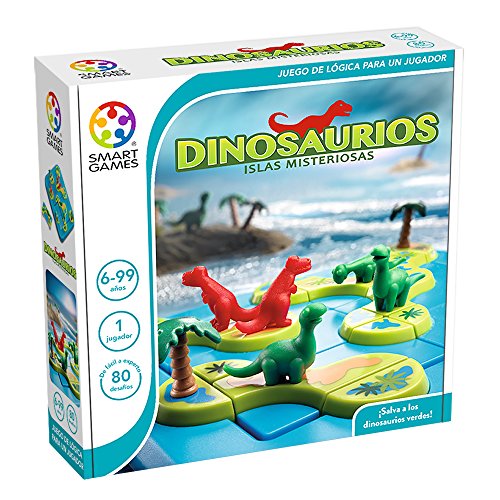 SmartGames Dinosaurier: Geheimnisvolle Inseln | Puzzle 6 Jahre oder älter | Brettspiele für Kinder | Lernspiele ab 6 Jahren | Geschenk für Kinder 6 Jahre | 80 Herausforderungen von SmartGames