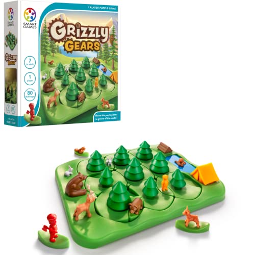 SmartGames Grizzly Gears Spiel mit 80 Herausforderungen ab 7 Jahren - Erwachsene von SmartGames