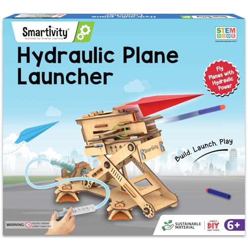 SNUNGPHIR Smartivity Hydraulic Plane Launcher for 6+ Years Boys and Girls, STEM, Learning, Educational and Construction Activity Toy Gift (Multi-Color) von Smartivity