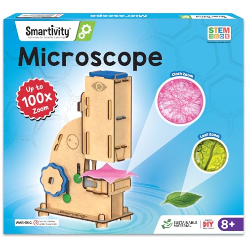 SNUNGPHIR Smartivity Microscope STEM STEAM Educational DIY Building Construction Activity Toy Game Kit, Easy Instructions, Experiment, Play, Learn Science Engineering Project 8+with 100x Zoom von Smartivity