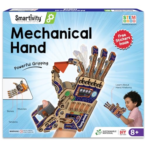 Smartivity Mechanical Hand STEM STEAM Educational DIY Building Construction Activity Toy Game Kit, Easy Instructions, Experiment, Play, Learn Science Engineering Project 8+with opposable thumb von Smartivity