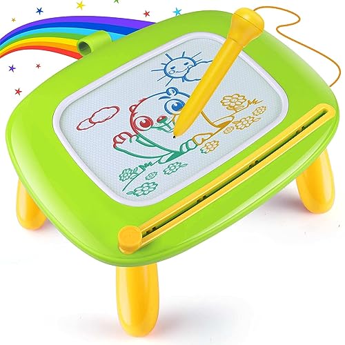 Smasiagon Magnetische Maltafel Zaubertafel für Kinder, Bunte Löschbare Magnettafel Zeichentafel mit Beinen für Kleinkind Spielzeug ab 1 2 3 Jahre Jungen Geschenk (Grün) von Smasiagon