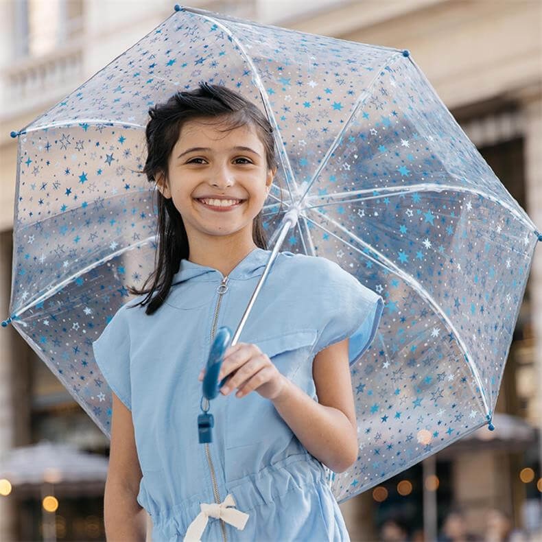 Smati Blue Stars Regenschirm für Kinder, fluoreszierend von Smati