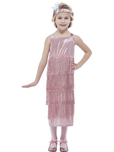 Smiffys Flapper-Kostüm, Rosa, mit Kleid und Stirnband von Smiffys