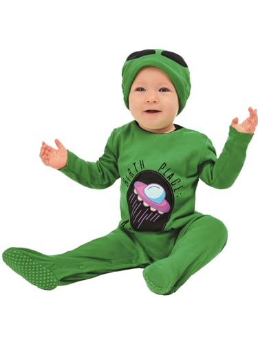Smiffys Alien für Babys, Grün, Einteiler und Hut von Smiffys