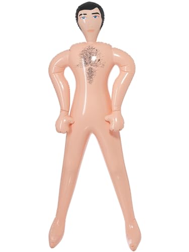 Inflatable Blow-Up Doll, Male, Pink, 140cm/55in von Smiffys