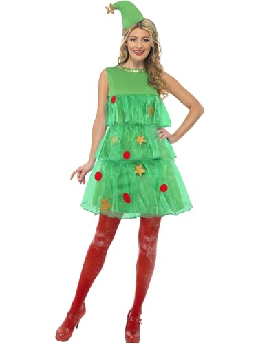 Smiffys Kostüm Weihnachtsbaum, Grün, mit Kleid und Hut von Smiffys