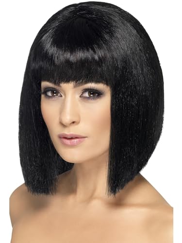 Smiffys Kokette Perücke, Schwarz, Kurz mit Pony Smiffys Kokette Perücke, Schwarz, Kurz mit Pony von Smiffys