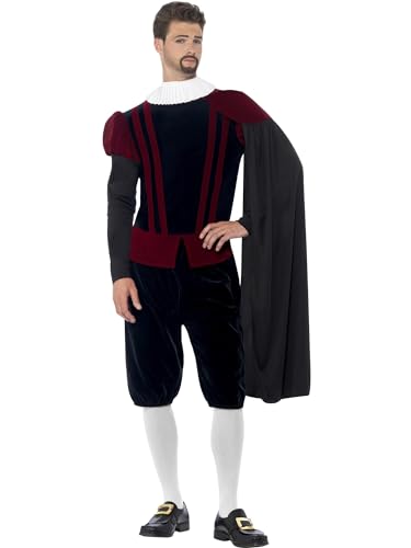 Smiffys Tudor Lord Deluxe Kostüm, Top, Hosen, Cape und Halskrause von Smiffys