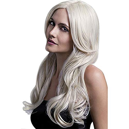 Smiffys Fever Kollektion, Khloe Perücke, Blond, Lang, Wellig mit Mittelscheitel, 56cm/22in von Smiffys