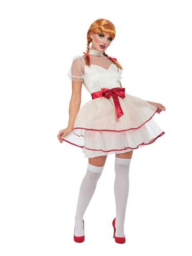 Porcelain Doll Costume, Cream, Dress & Belt (S) von Smiffys