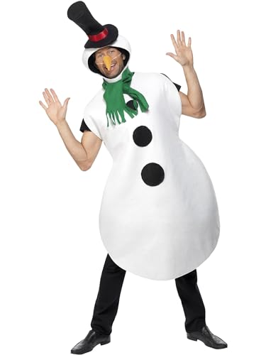 Smiffys Kostüm Schneemann, Weiß, mit Überzieher, Schal, Hut und Karottennase von Smiffys