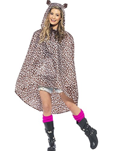 Smiffys Leoparden Party Poncho, mit Zugbeutel von Smiffys