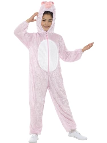 Pig Costume, Pink, with Hooded Jumpsuit, (M) von Smiffys