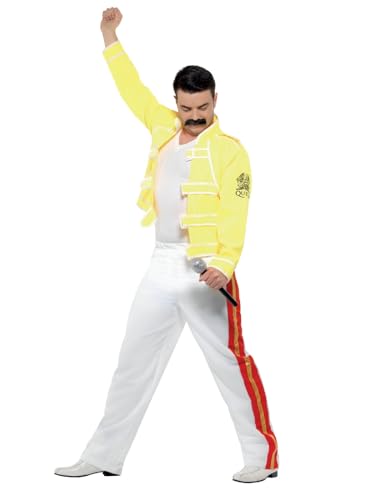 Smiffys Queen Freddie Mercury Kostüm, Gelb, mit Jackett und Hose von Smiffys