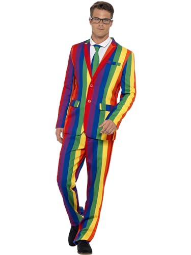 Smiffys Anzug Über dem Regenbogen, mit Jacke, Hose und Krawatte von Smiffys