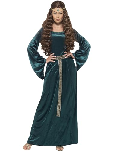 Smiffys Mittelalterliche Maid Kostüm, Grün, mit Kleid & Kopfschmuck von Smiffys