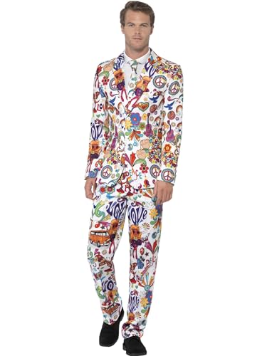 Smiffys Groovy Anzug, Mehrfarbig, mit Jacke, Hose & Krawatte von Smiffys