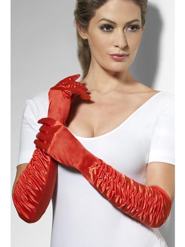 Temptress Gloves, Red, Long von Smiffys