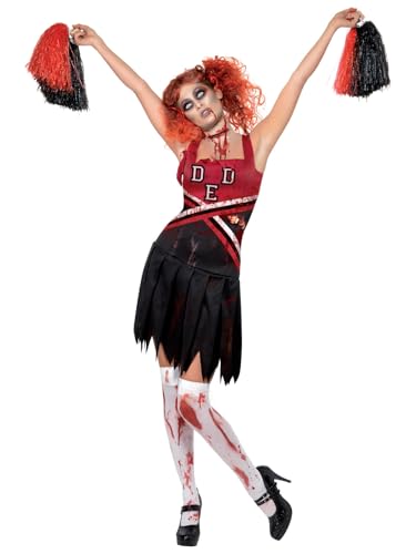 Halloween! Smiffys Kostüm High School Horror Cheerleader, mit Kleid und Pompons von Smiffys