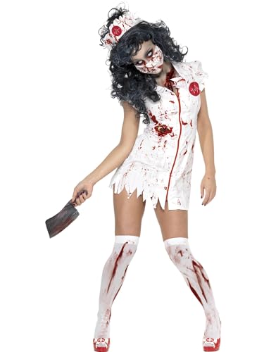 Smiffys Zombiekostüm Krankenschwester, mit Kleid, Maske und Kopfteil von Smiffys