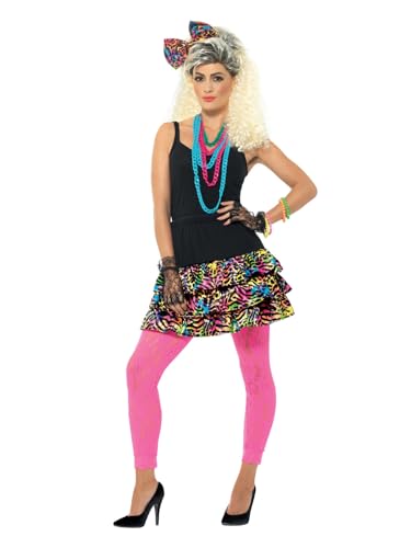 Smiffys 80er-Jahre Party-Girl-Set, mehrfarbig, mit Rock, Kopfschmuck und Halskette von Smiffys