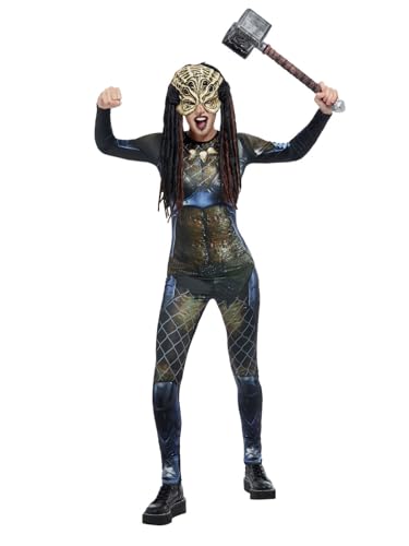 Smiffys Predator-Alien-Kostüm, Mehrfarbig, Body & Latexmaske von Smiffys