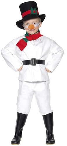 Snowman Costume, White, with Top, Trousers, Hat, Scarf, Belt & Carrot Nose (S) von Smiffys