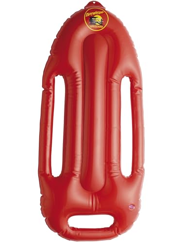Smiffys Aufblasbarer Schwimmer Baywatch, Rot, mit Band & Logo, 70 cm von Smiffys
