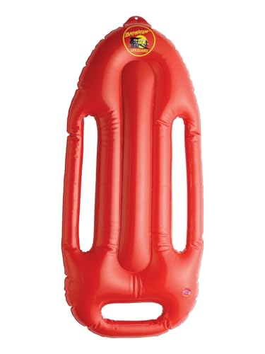 Smiffys Aufblasbarer Schwimmer Baywatch, Rot, mit Band & Logo, 70 cm von Smiffys