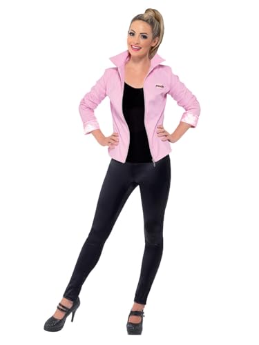 Smiffys LuxusjackeGreasePink Ladies, Rosa, mit Jacke & Namensabzeichen von Smiffys