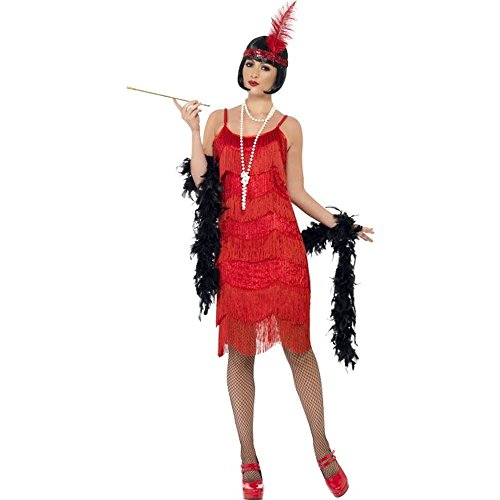 Smiffys, Damen Flapper Shimmy Kostüm, Kleid und Stirnband, Größe: 40-42, 26115 von Smiffys