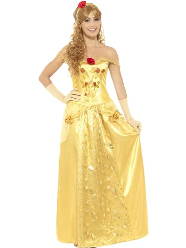 Smiffys Goldenes Prinzessinnen-Kostüm, Gold, mit langem Kleid, Handschuhen und Stirnband von Smiffys