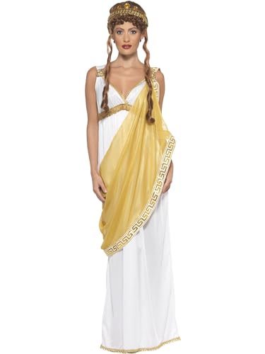 Smiffys Helene von Troja Kostüm, Weiß und Gold, Kleid und Diadem von Smiffys