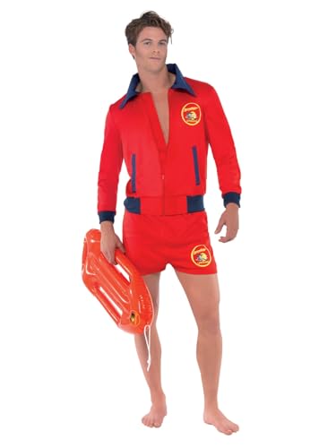 Smiffys Rettungsschwimmer-Kostüm Baywatch Rot, mit Oberteil Shorts von Smiffys