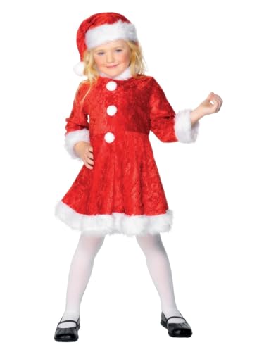 Smiffys Kostüm Kleine Weihnachtsfrau, Rot, mit Kleid und Mütze von Smiffys