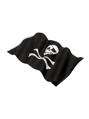 Smiffys Piratenflagge 152x91cm / 5inx3in, Schwarz, mit großem Totenkopfaufdruck von Smiffys