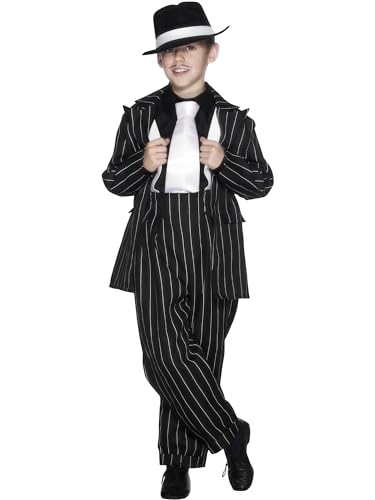 Smiffys Zoot-Anzug Kostüm, Schwarz, mit Jacke, Hose und Hosenträgern von Smiffys