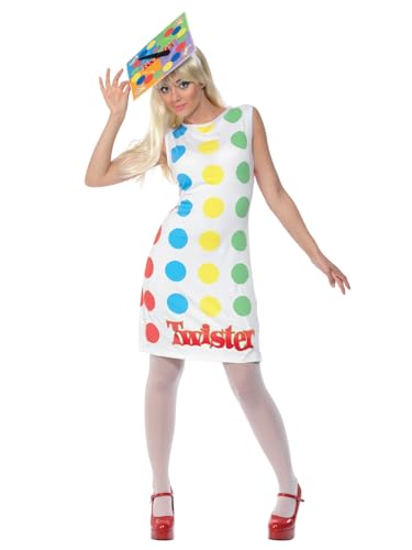 Smiffys Kostüm Twister Ladies, Mehrfarbig, mit Kleid Hut von Smiffys