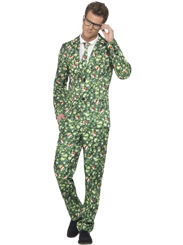 Smiffys Rosenkohl-Anzug, Grün, mit Jacke, Hose und Krawatte von Smiffys