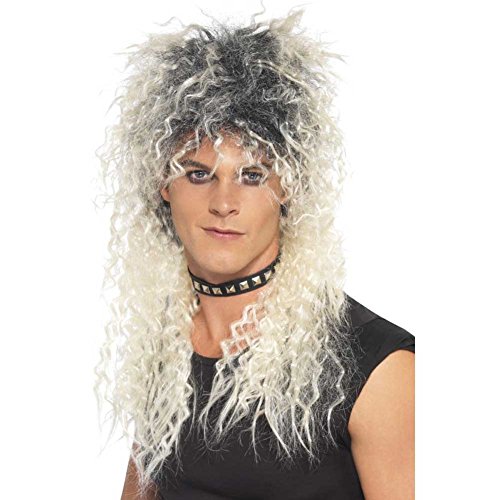 Smiffys 42180 - Herren Hard Rocker Perücke, Zerzaust, One Size, blond von Smiffys