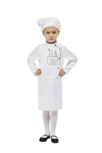 David Walliams Deluxe Demon Dentist Costume, White, with Dress & Wig , (M) von Smiffys