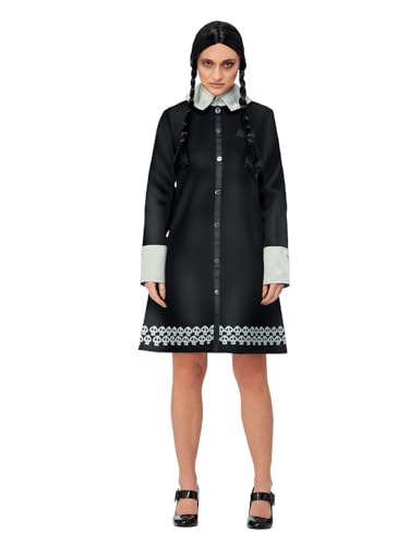 Smiffys Das Mittwochskostüm der Familie Addams, Kleid und Perücke von Smiffys