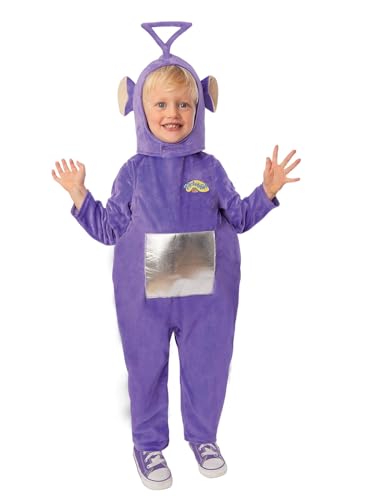 Smiffys Teletubbies Tinky Winky-Kostüm, Einteiler mit Charakterkapuze von Smiffys