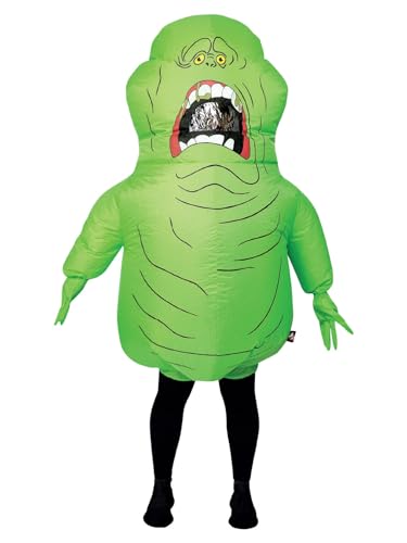 Smiffys Ghostbusters, aufblasbares Slimer-Kostüm, Einteiler mit selbstaufblasendem Ventilator von Smiffys