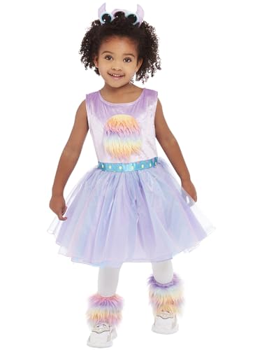 Smiffys Süßes Monsterkostüm für Kleinkinder, Lila, Kleid, Beinlinge & Stirnband von Smiffys