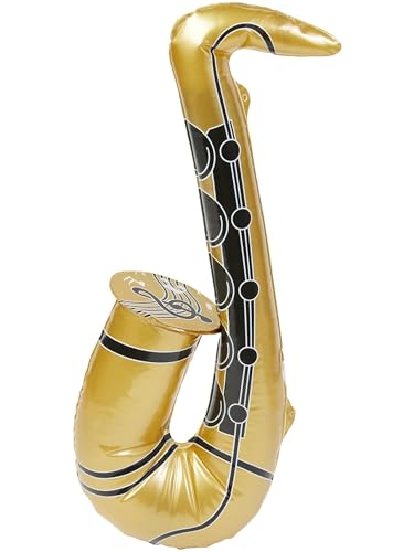 Smiffys Aufblasbares Saxophon, Gold von Smiffys