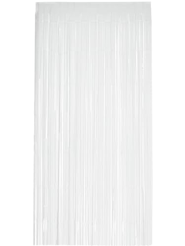 Smiffys Matter Fransenvorhang-Hintergrund, weiß, 91 x 244 cm von Smiffys